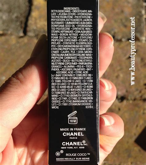 chanel lipstick ingredients